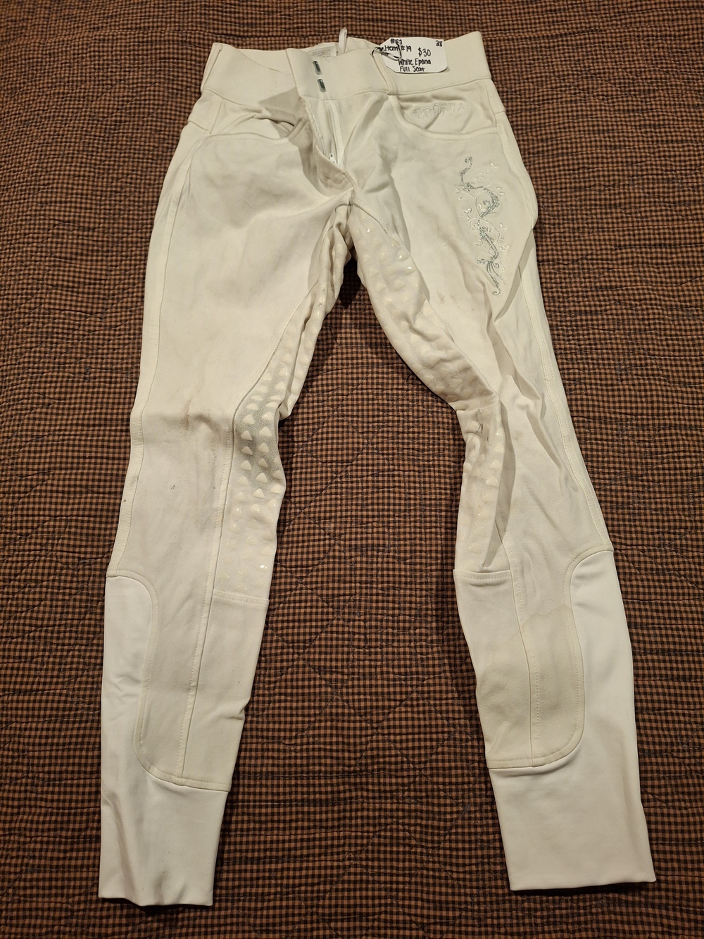 Women's White Full Seat Grip Breeches